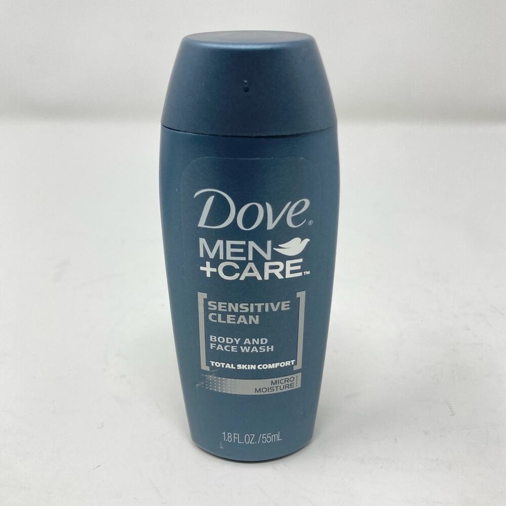 Dove Men Care Sensitive Comfort Body & Face Wash Orig Formula Travel Size 1.8 oz